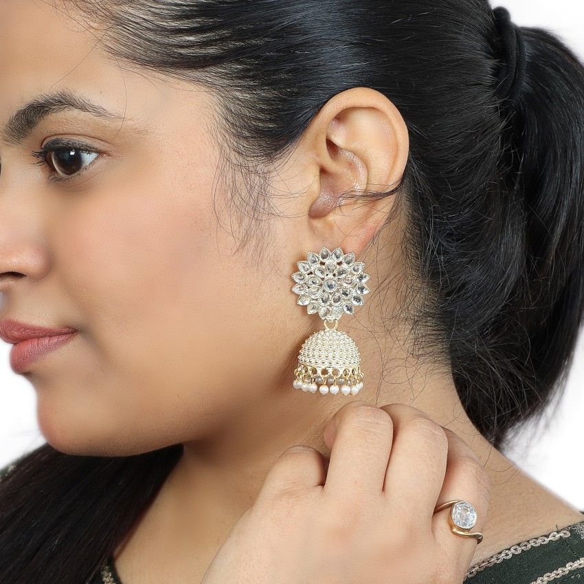 Fashionwear Designer 2 Pairs Combo Jhumka Jhumki Earrings for Women and Girls  Earrings Metal Chandbali Earring