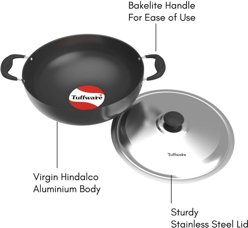 Hindalco Aluminium Kadai,Cookware Pan Size No-12, 3 mm,Aluminium  Kadai,Kadhai Pan,Frying Pan,kadai indian for frying