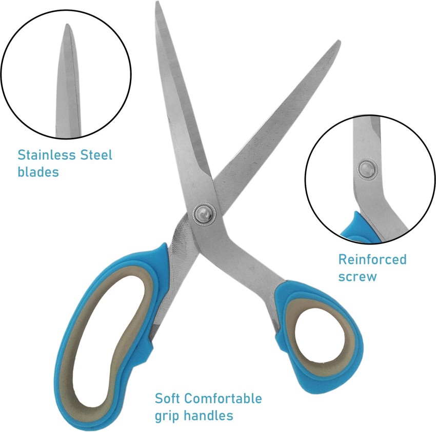 Scissors Set of 6-Pack, 8 Scissors All Purpose Comfort-Grip Handles Sharp  Sciss