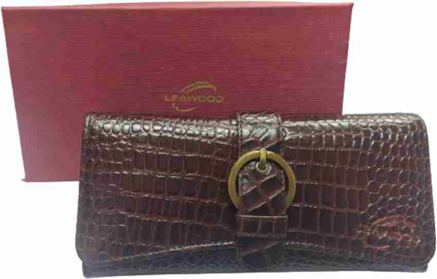 ZIPPED CARD HOLDER IN CROCODILE EMBOSSED CALFSKIN - BROWN