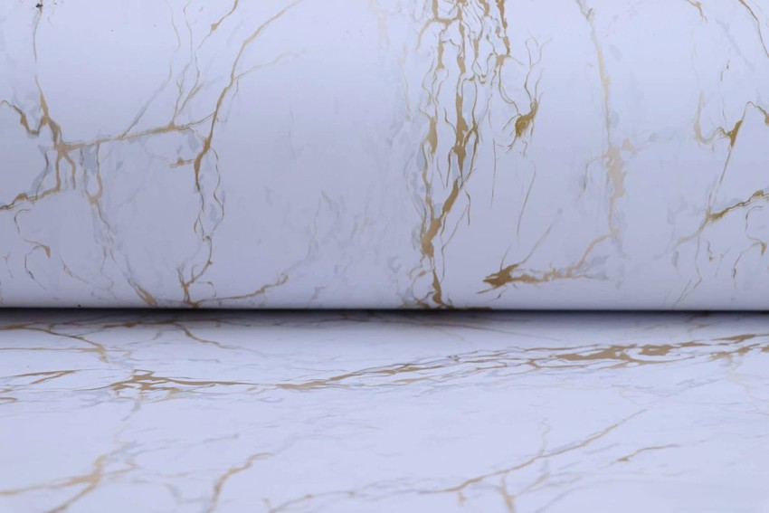 Marble Gold Blue Wallpaper Mural  Giffywalls