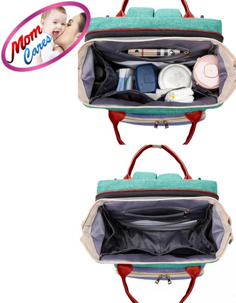 MOM CARES Diaper Baby Bag Backpack Trendy Stylish Mother Travel Organizer  DIAPER BAG - Buy Baby Care Products in India