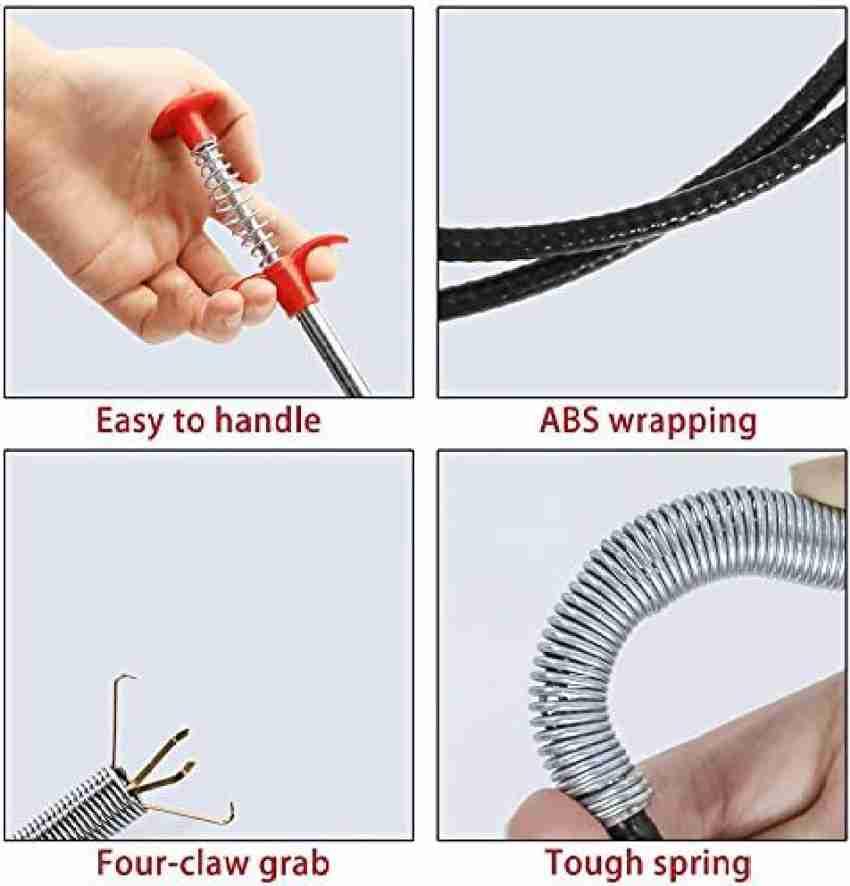 Toilet Grabber Flexible Extra Long Reach Drain Cleaner Plumbing