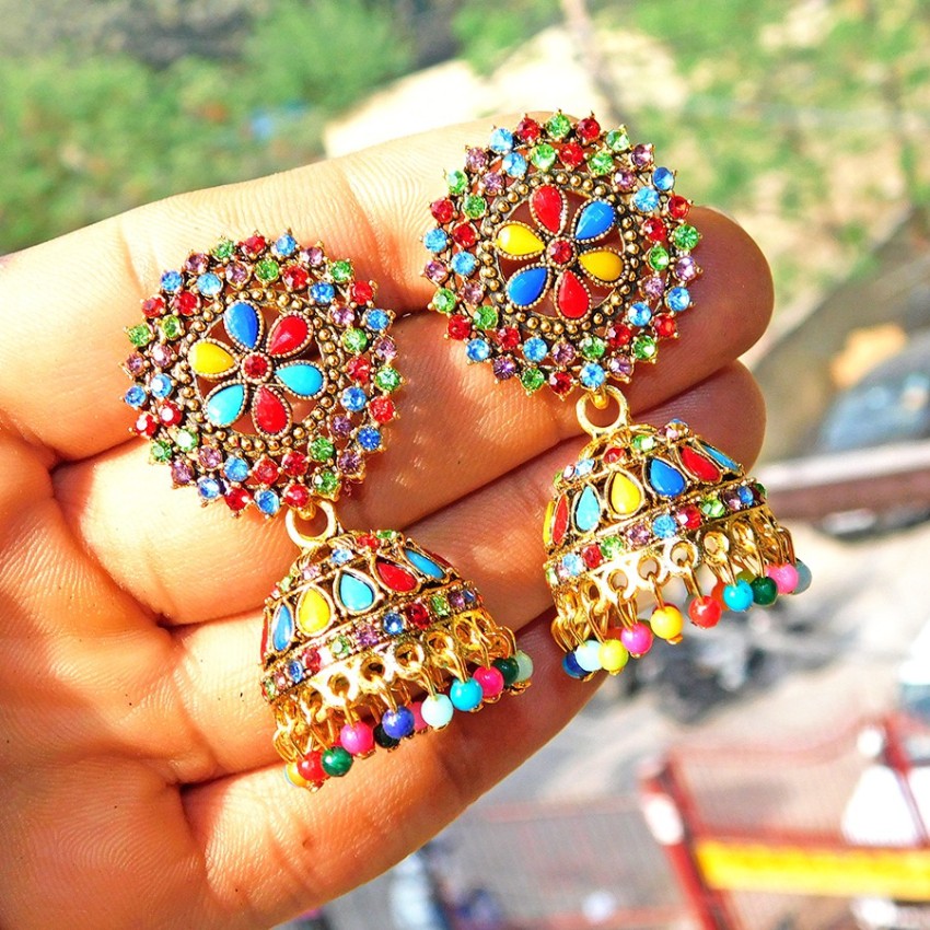 DAZZLING AND COLOURFUL BIG EARRINGS