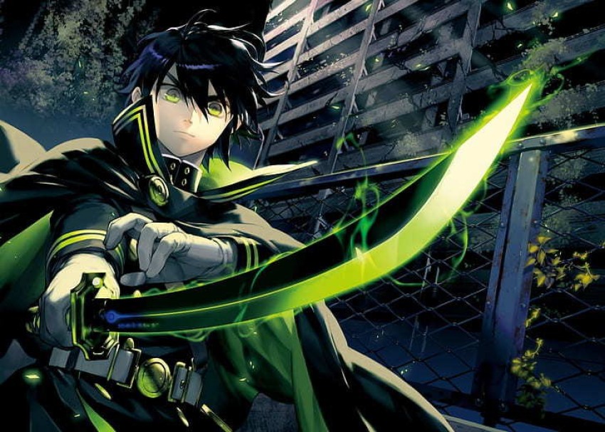 HD wallpaper black haired male anime character in black and green robe  Seraph of the End  Wallpaper Flare