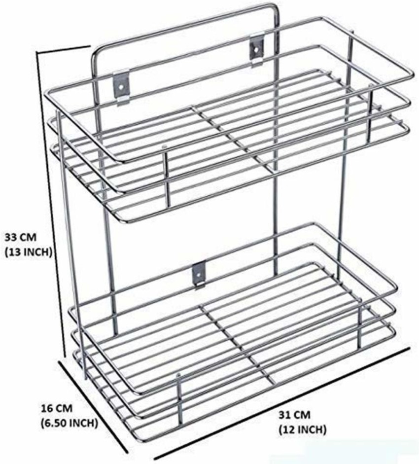 Stainless Steel Multipurpose Kitchen Rack, Wall Mount