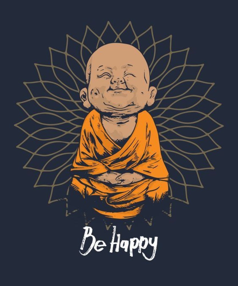 LITTLE BUDDHA - BE HAPPY POSTER Paper Print - Art & Paintings ...