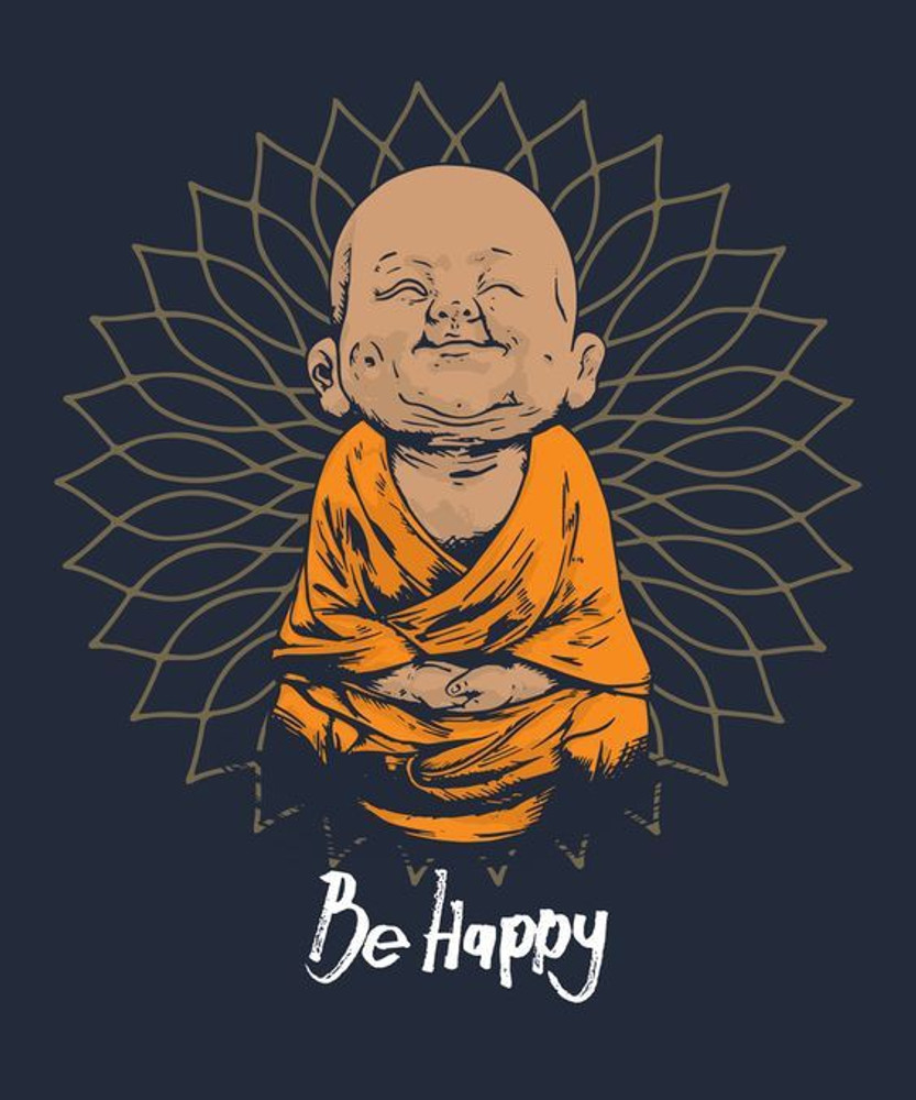 LITTLE BUDDHA - BE HAPPY POSTER Paper Print - Art & Paintings ...