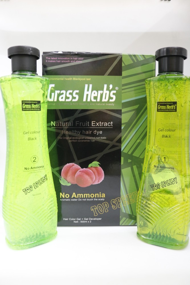 Natural Black Green Herb Hair Colour Box Packaging Size 2 Bottles 5002   1000 Ml
