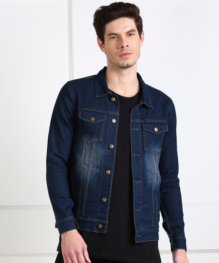 Sleeve Washed Men Denim Jacket 