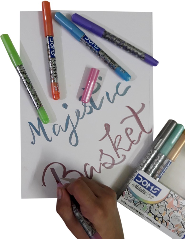 DOMS BRUSH PEN  DOMS brings a whole new range of Brush Pens with the best  quality soft tips. Available in a set of 26 shades. Bring out your inner  artist and