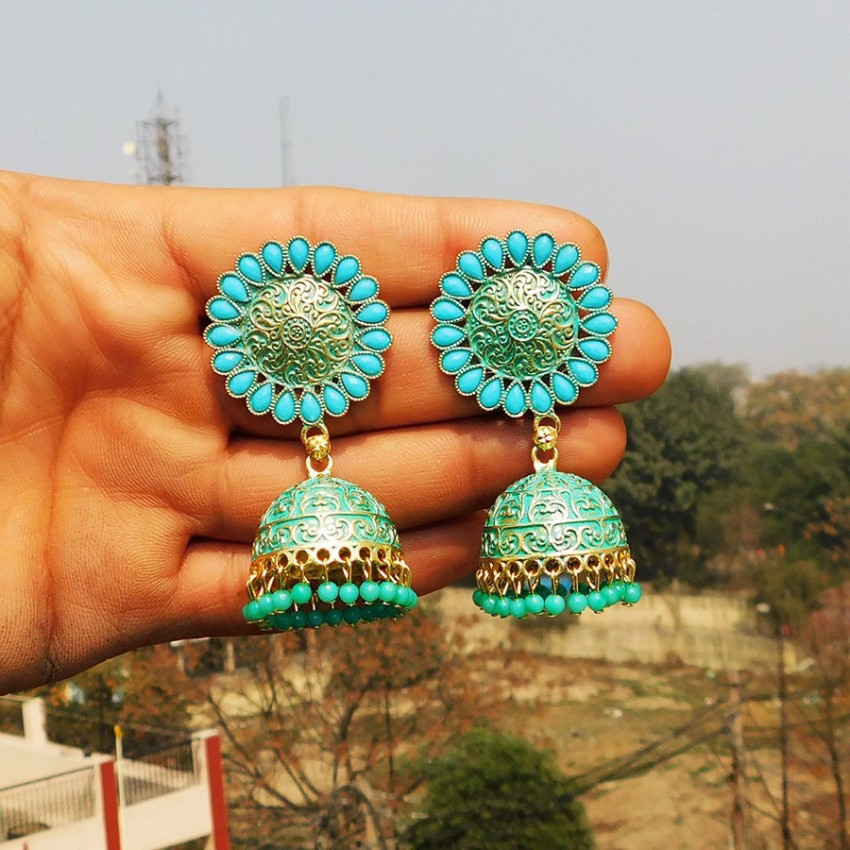 Discover more than 154 light blue and gold earrings best - seven.edu.vn