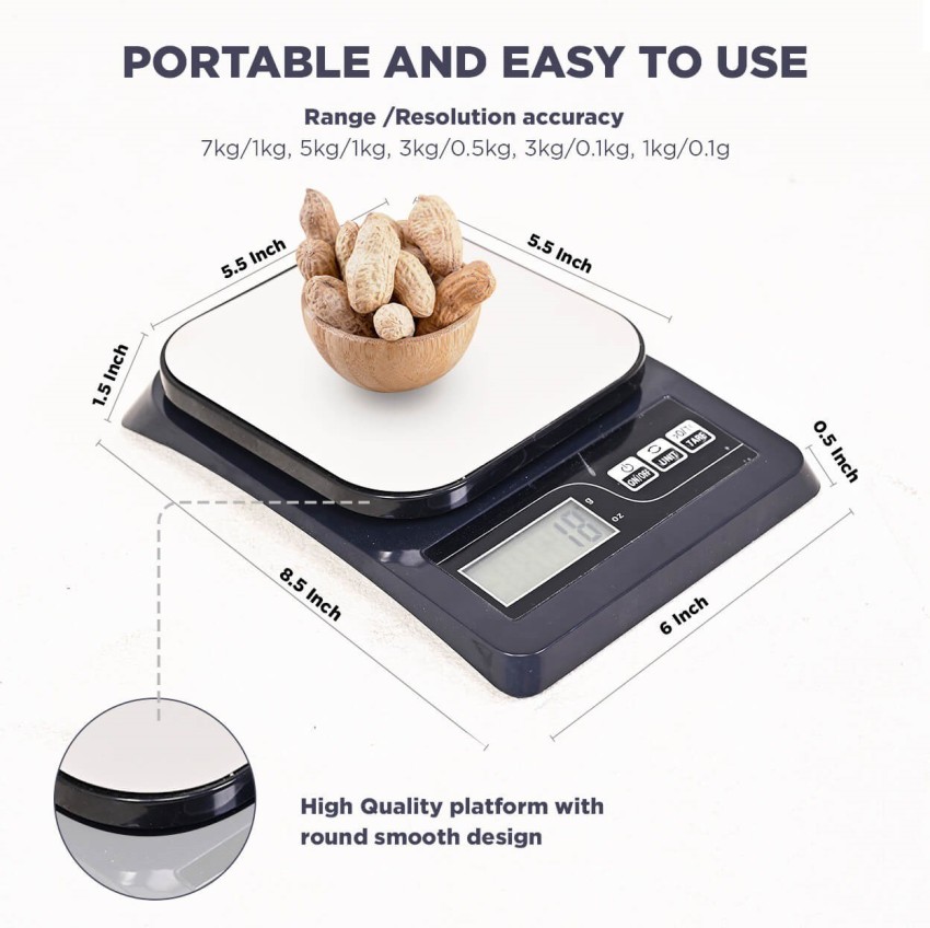 3KG Food Kitchen Scale, Digital Grams & Ounces for Weight Loss, Baking,  Cooking