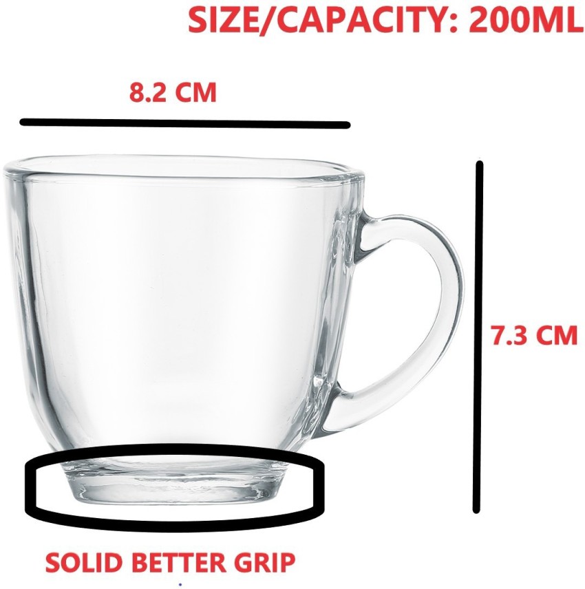 Transparent Glass Cup, Capacity: 200 Ml