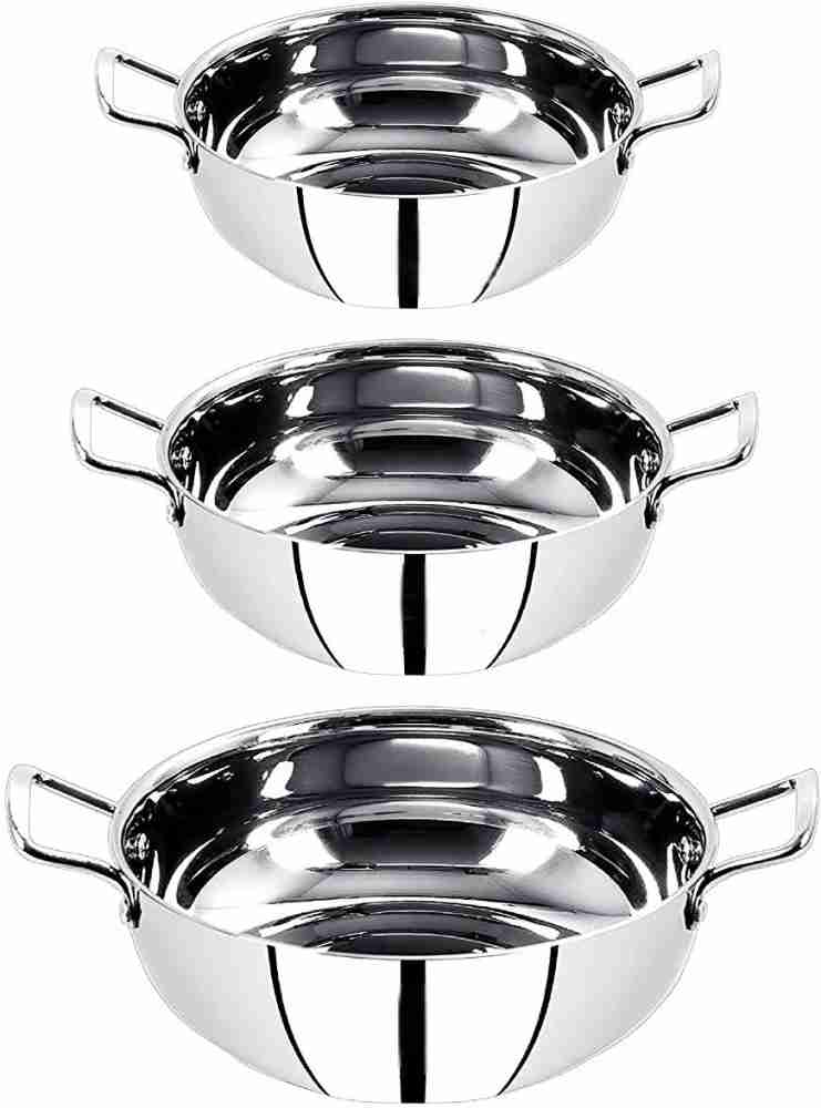 RBGIIT Pack of 3 Stainless Steel SS-11 Stainless Steel Sauce Pan