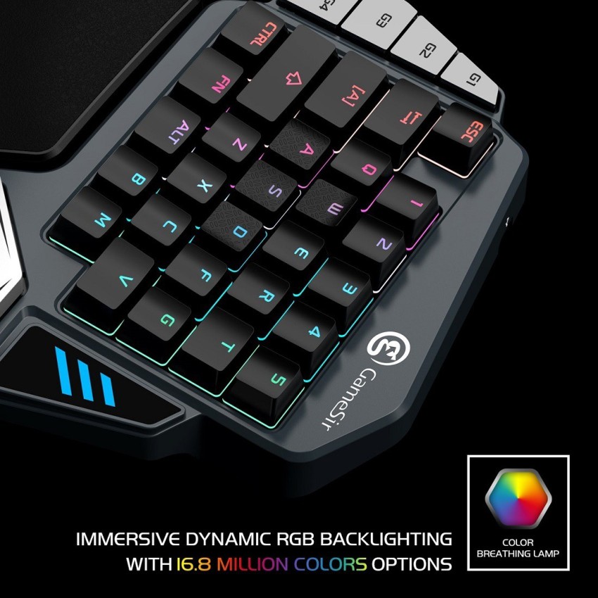  One Handed RGB Professional Gaming Keyboard And Mouse Combo, 35  Keys Portable PUBG, Half Keyboard Gaming Set for Laptop PC Xbox PS4 Switch  Gamer : Electronics