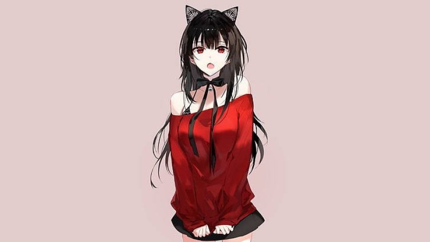 Who is the anime girl with black hair and red eyes  Quora
