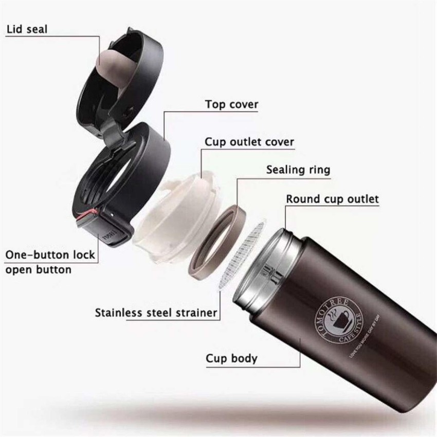 510ml Filter Travel Mug - 4 Hours Long-lasting Car Insulated Coffee Cup  With Leakproof Lid - Vacuum Stainless Steel Travel Coffee Mug Portable  Reusabl