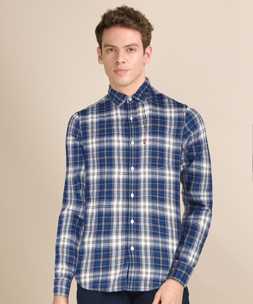 levi's men checkered casual multicolor shirt