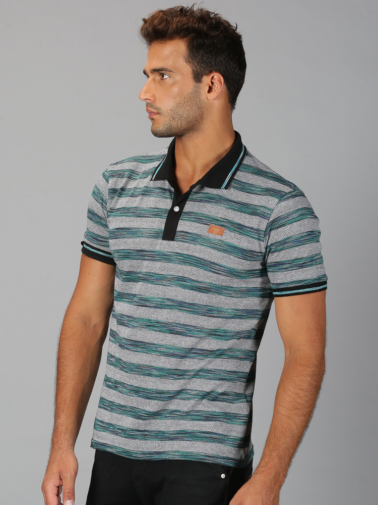 UrGear Striped Men Polo Neck White 