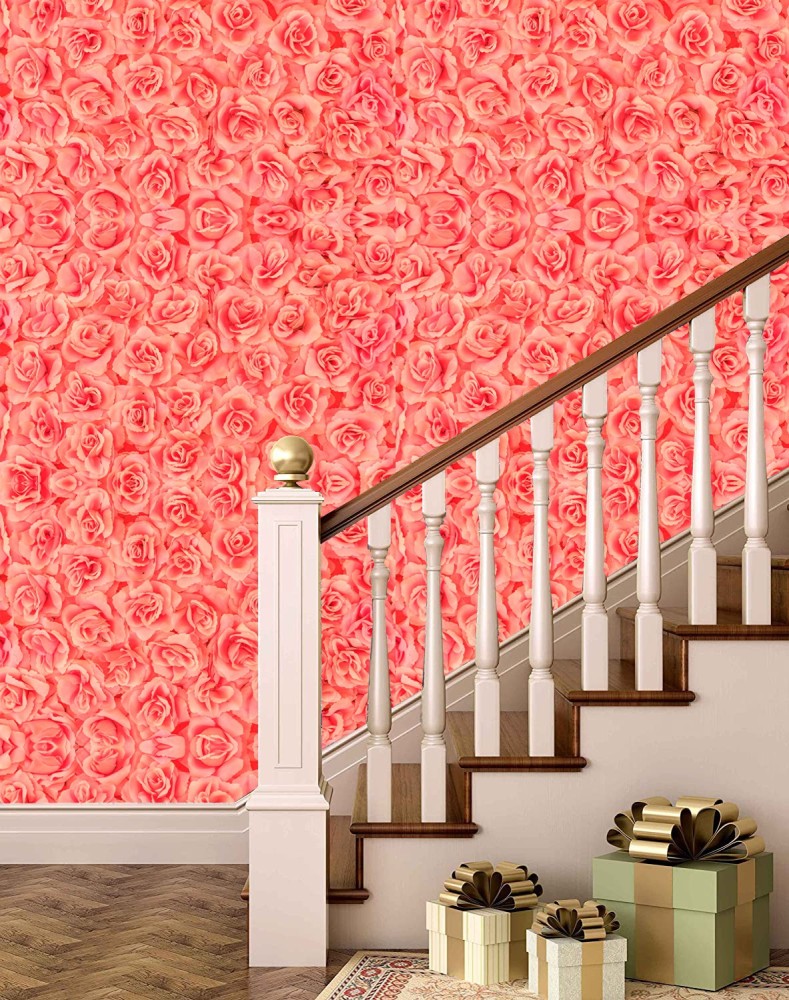 Buy Floral Roses D2 NonPVC SelfAdhesive Peel  Stick Vinyl Wallpaper Roll  Cover 36 sqft Area Online in India at Best Price  Modern WallPaper   Wall Arts  Home Decor 