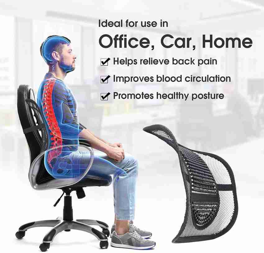 Careforce Back Support for Chair & Car Seat Back Support Chair Back Support for Back Pain Back Rest for Chair Office Lumbar Support for Car Back Rest