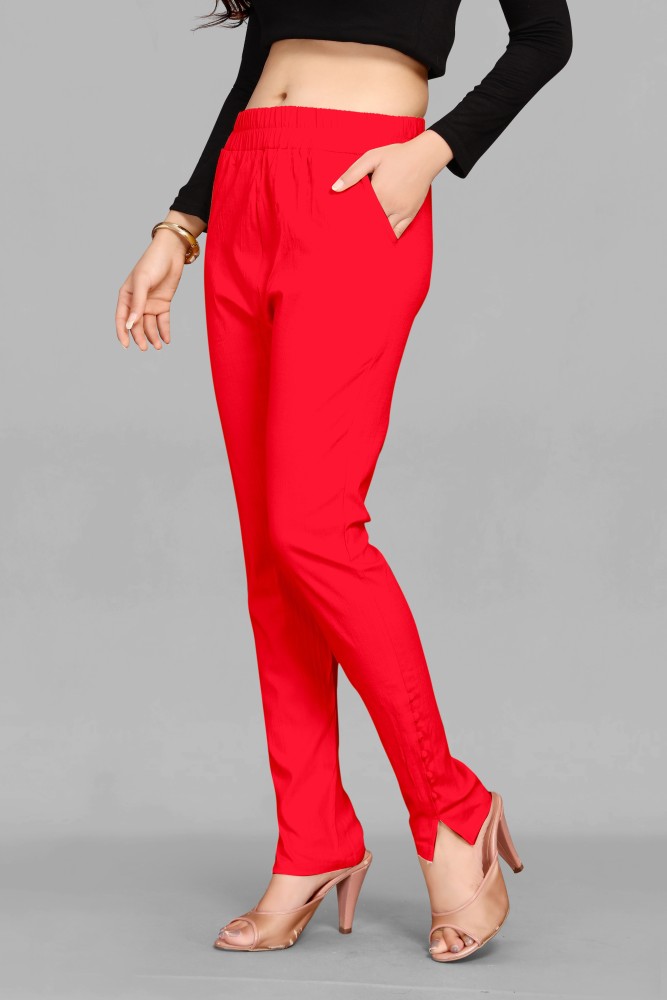 SCUBE DESIGNS Regular Fit Women Red Trousers  Buy SCUBE DESIGNS Regular  Fit Women Red Trousers Online at Best Prices in India  Flipkartcom