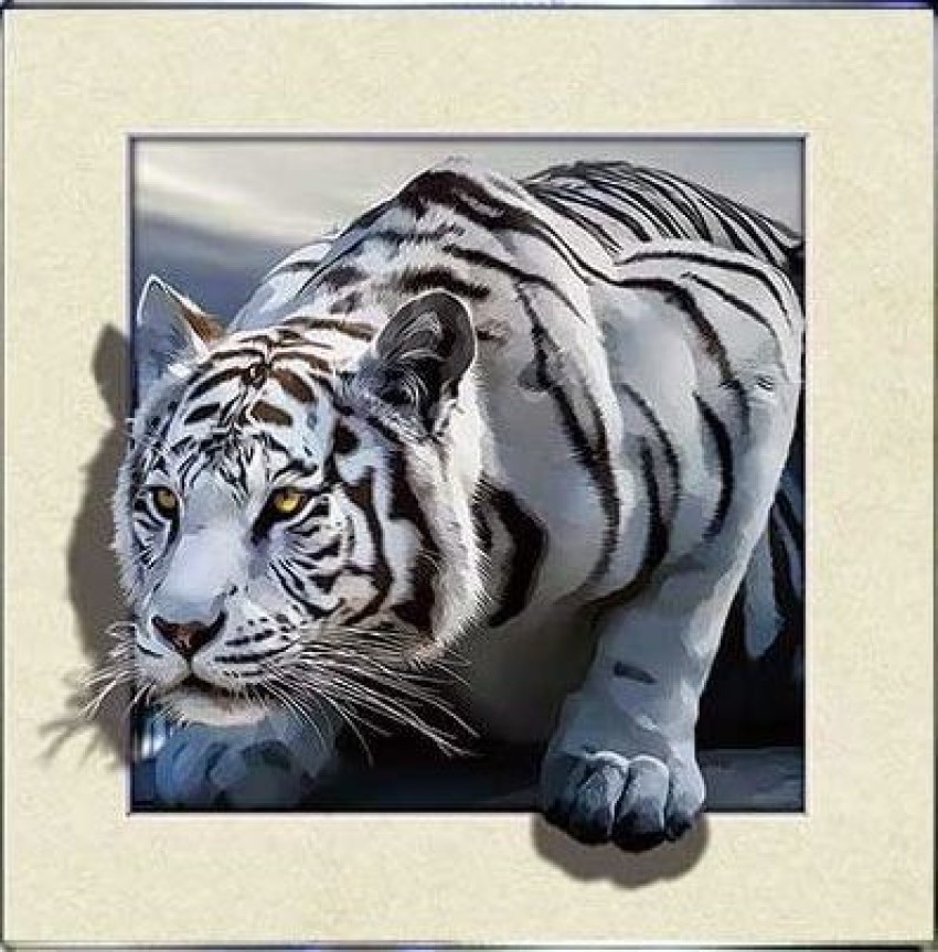 White Bengal Tiger - 3D Lenticular Postcard Greeting Card