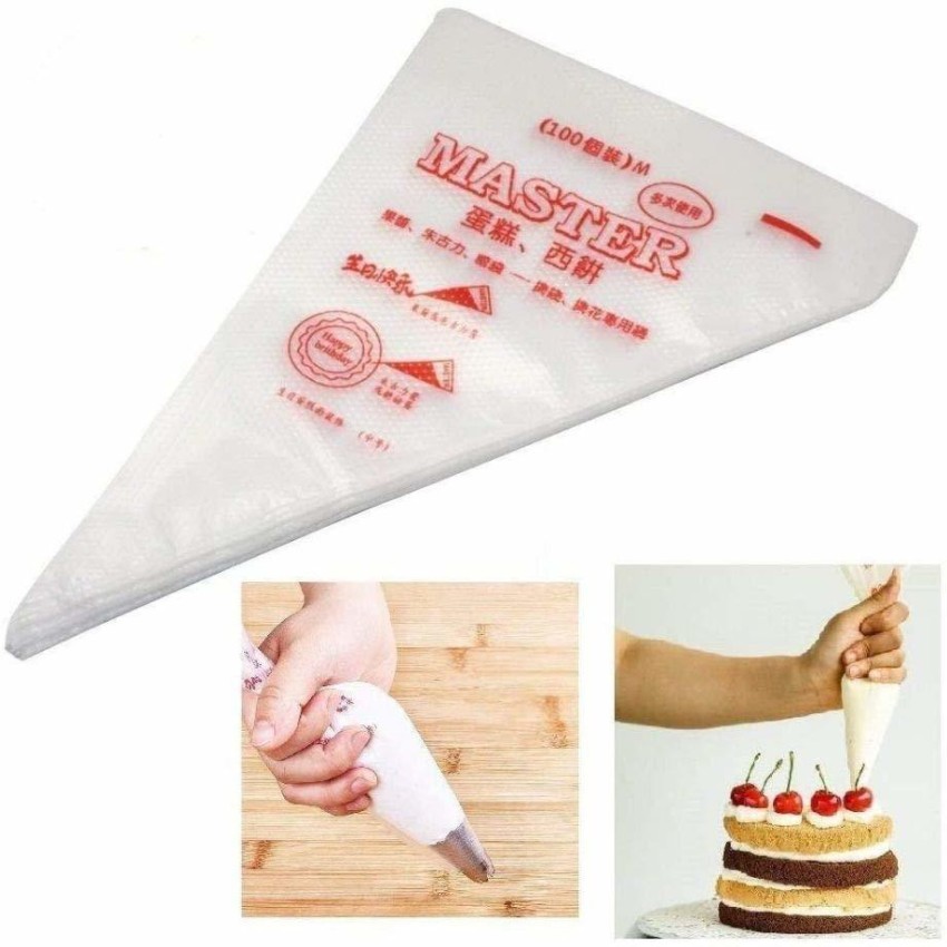 100Pcs Disposable Pastry Bag S/M/L Piping Bag Cake Cream Icing