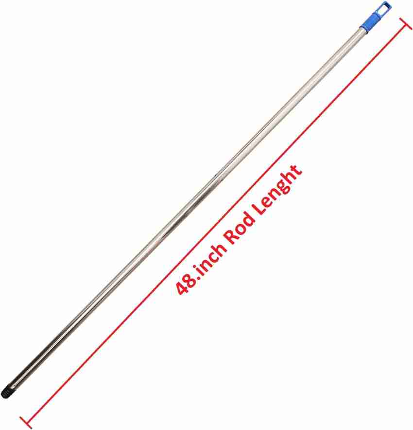 Kund Heavy Stainless Steel Rod 48.inch long light and strong pipe floor mop  brush Dual Use Wet and Dry/Long Handle Standing Upright Floor Brush/Broom  for Home and office pack of 1 Plastic