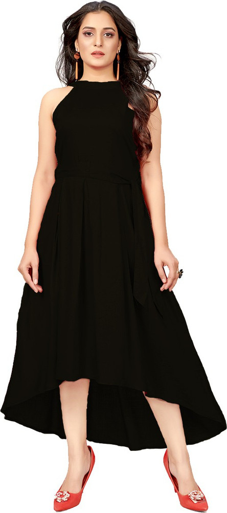 black up and down dress