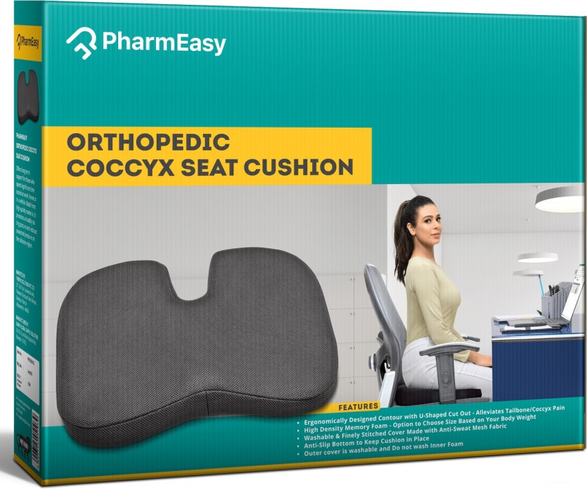 DEBIK  Orthopedic Coccyx Seat Cushion for Tailbone & Sciatica Pain Relief  Hip Support (Blue) 