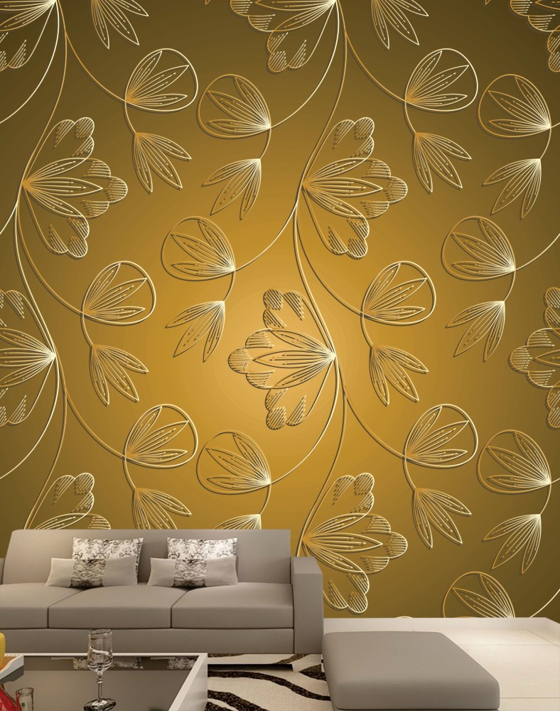 Luxury seamless golden floral wallpaper Stock Vector by linas 4843155