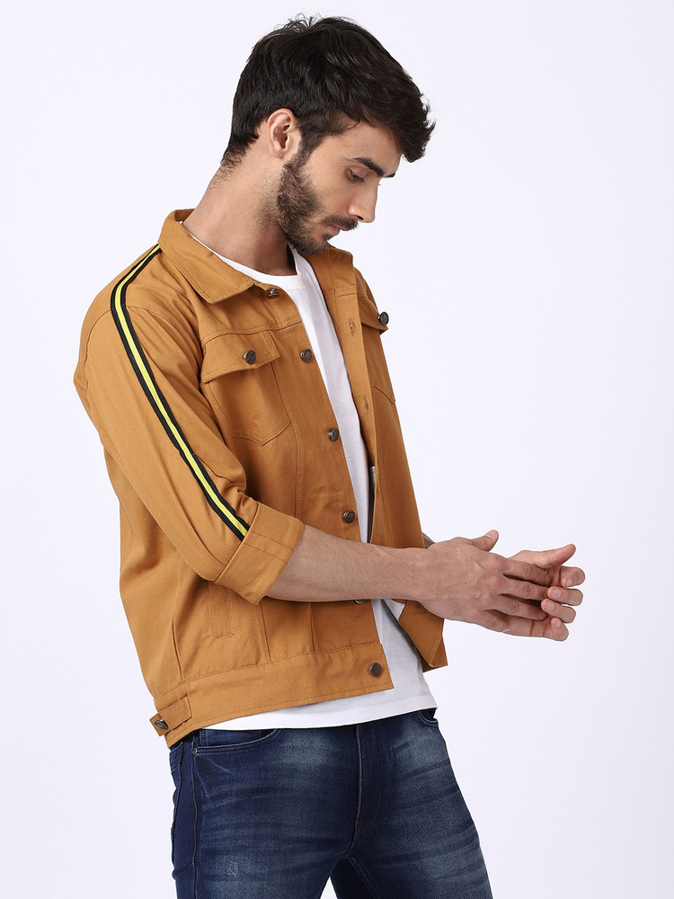 Sleeve Dyed Men Denim Jacket 