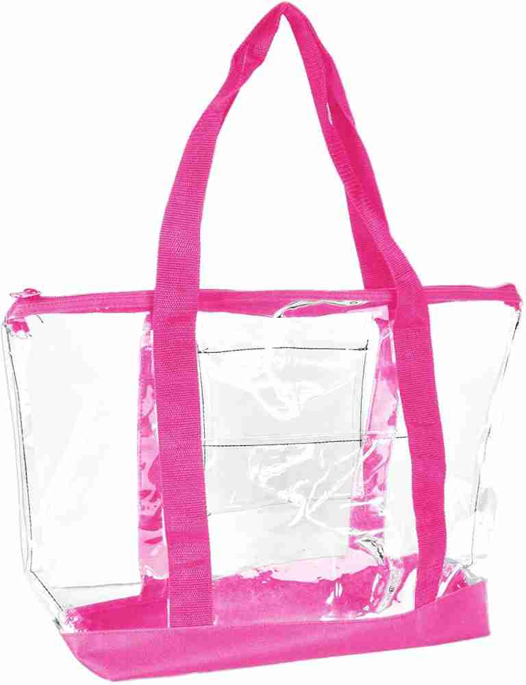 Mini Zipper Hobo Bag Fashionable PVC Pink, Clear Bag