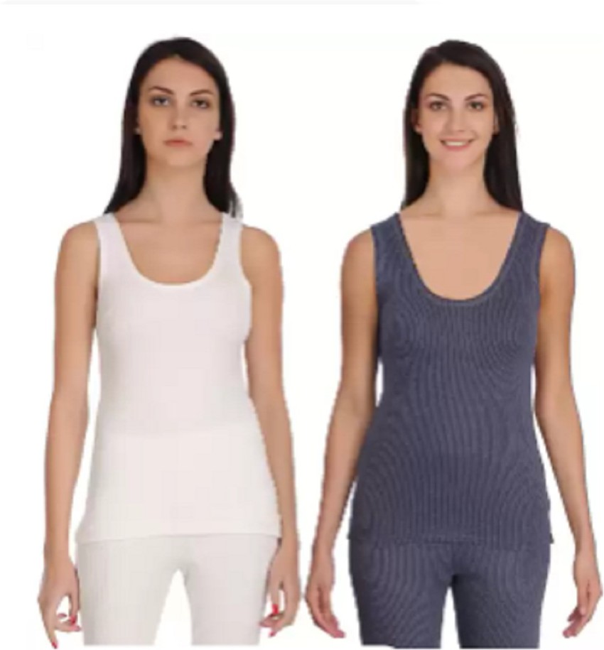 Alfa Women / Ladies / Girls Quilted Premium Winter Inner Wear Cotton Thermal  3/4 Top and Pant Set Thermal Set (Melange Grey Color)