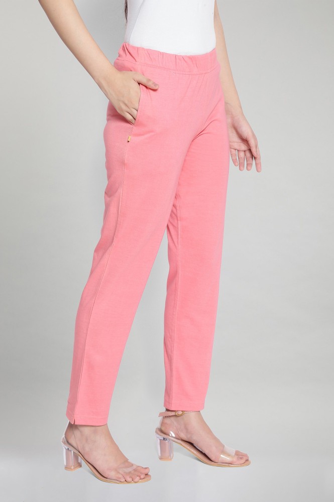 Buy Alsace Lorraine Paris Pink Cotton High Rise Pants for Women Online   Tata CLiQ