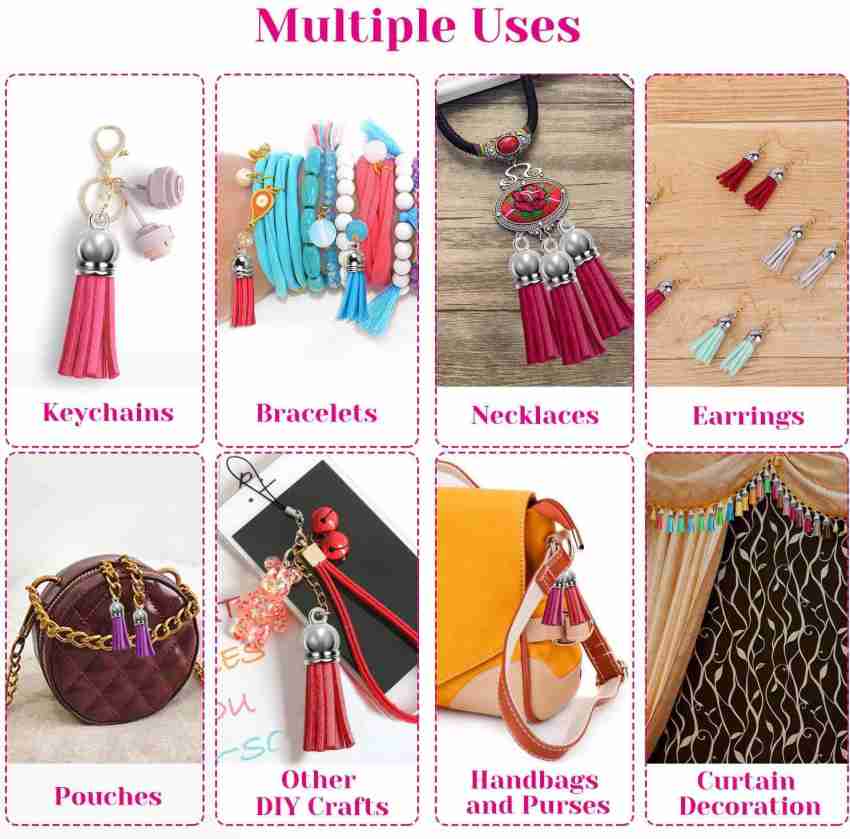 200pcs Acrylic Keychains Blanks with Tassels Bulk Key Chain Making