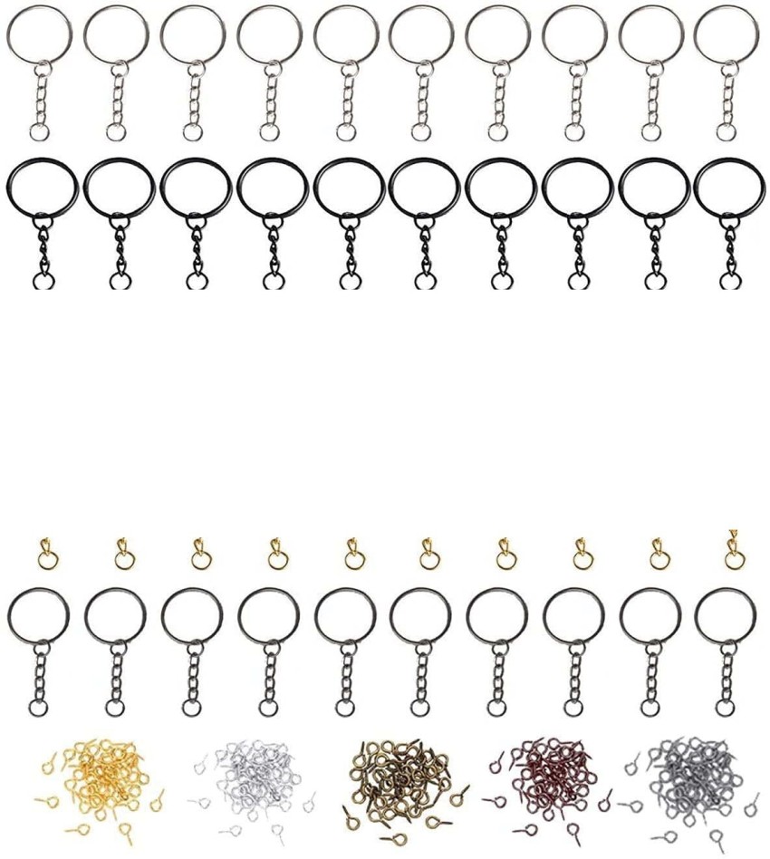 Split Key Ring with Chain and Open Jump Ring 1 Inch Key Chain