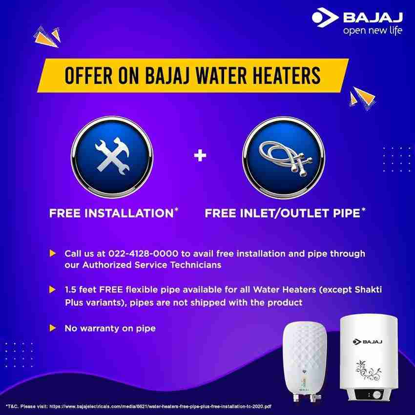 BAJAJ 3 L Instant Water Geyser (Juvel IWH 3L 3kw, White) Price in India -  Buy BAJAJ 3 L Instant Water Geyser (Juvel IWH 3L 3kw, White) online at  Flipkart.com