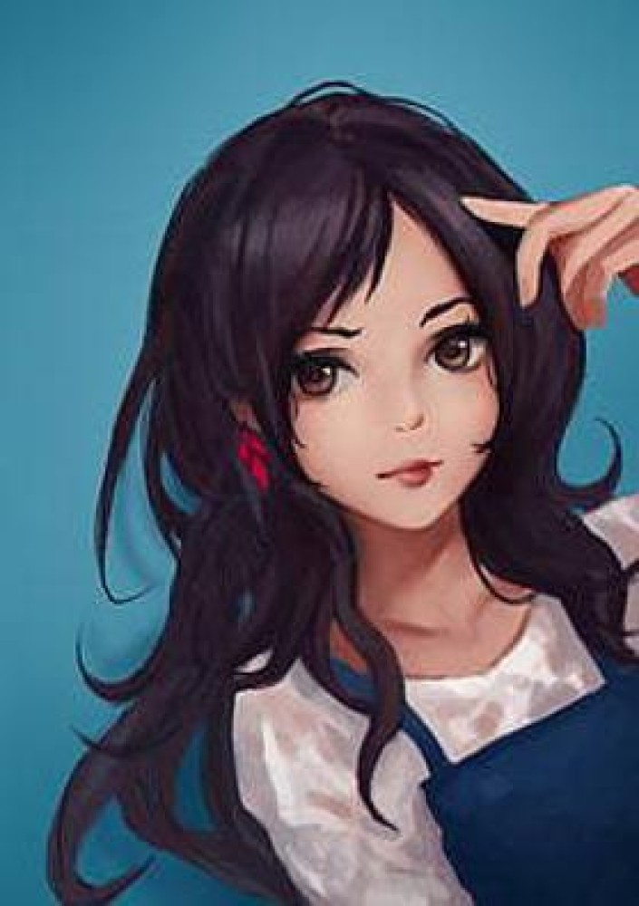 Anime Girls Original Characters Women Brunette Long Hair Hd Matte Finish  Poster Paper Print - Animation & Cartoons posters in India - Buy art, film,  design, movie, music, nature and educational paintings/wallpapers