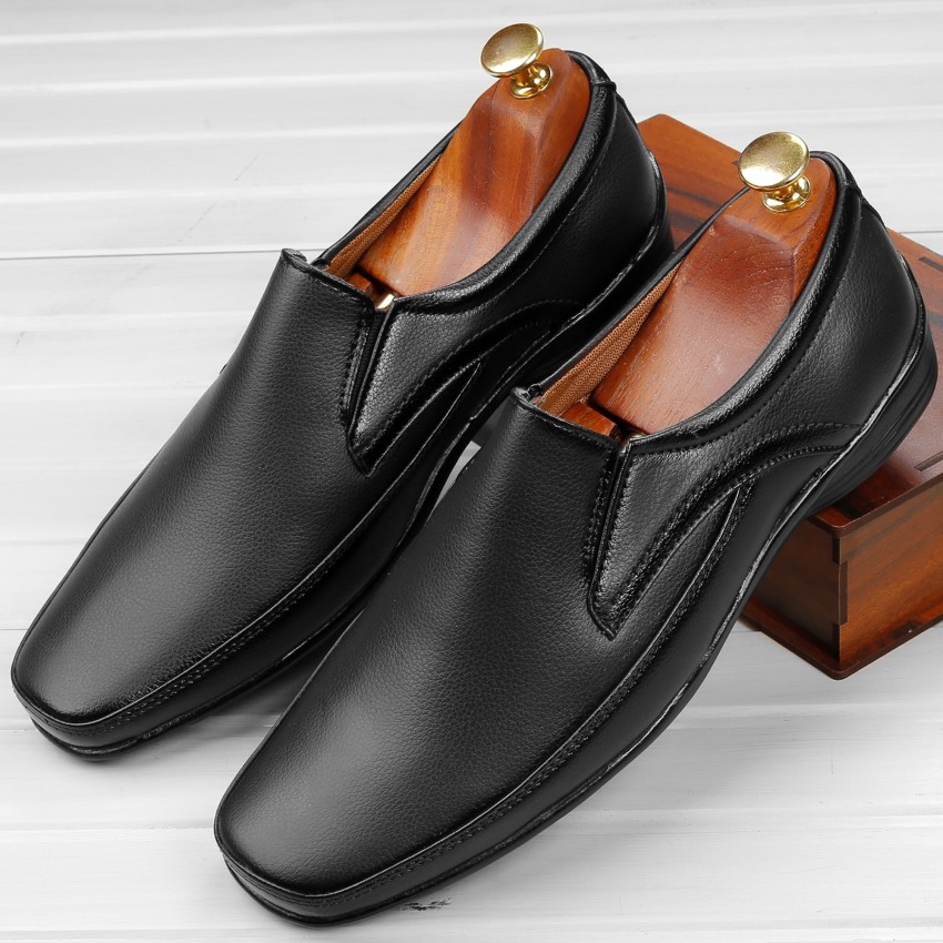 Buy Kraasa Black Slip On Formal Shoes for Men Online at Best