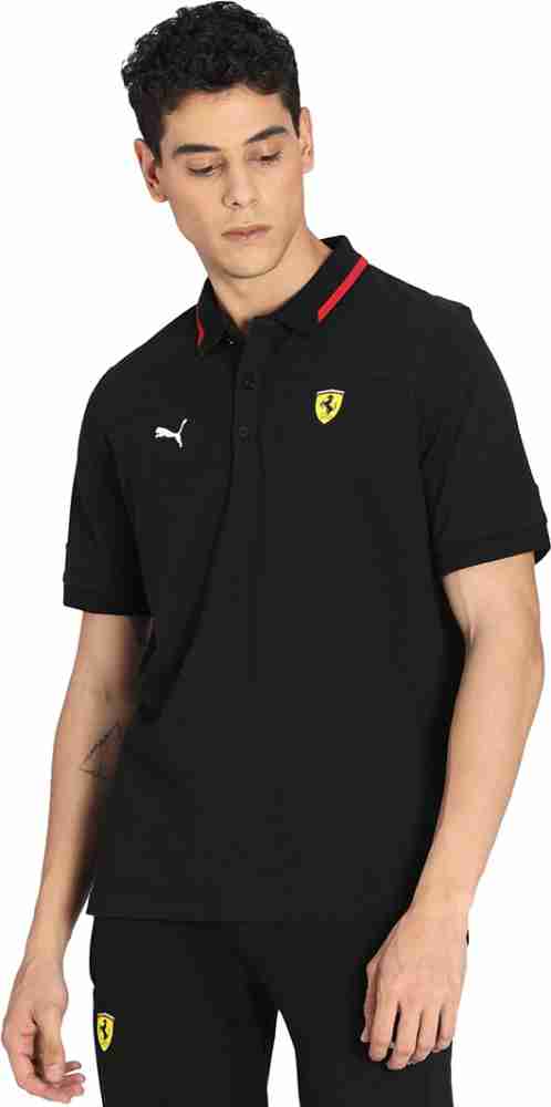 Puma Scuderia Ferrari Style Men's Jacquard Polo Shirt, Black, XL