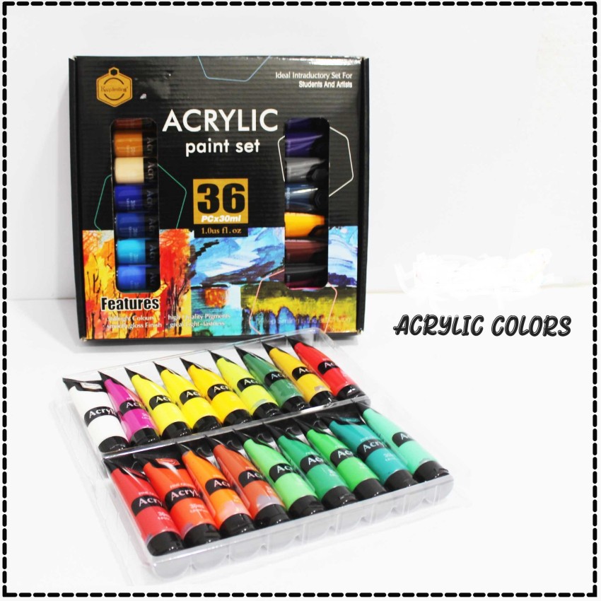 KITI KITS 24 Color Acrylic Paint Tubes Set With Non-Toxic