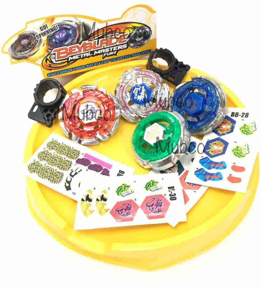 Beyblade Combo 4 Packs w/ Free Launcher Metal Fusion Metal Masters Metal  Fury