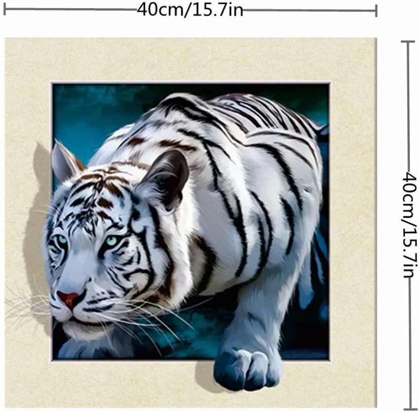 White Bengal Tiger - 3D Lenticular Postcard Greeting Card