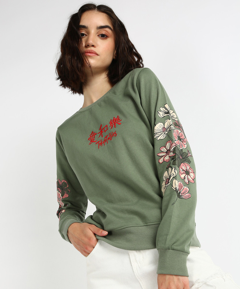 Tokyo Talkies Full Sleeve Embroidered Women Sweatshirt - Buy Tokyo Talkies  Full Sleeve Embroidered Women Sweatshirt Online at Best Prices in India |  Flipkart.com