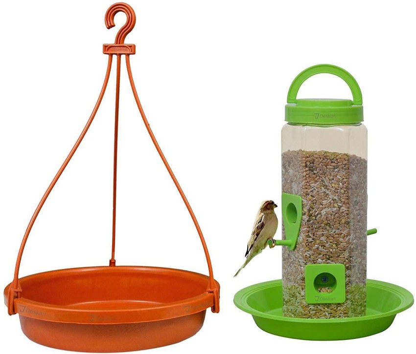 Large Bird Feeder with Hut & Water Feeder Combo