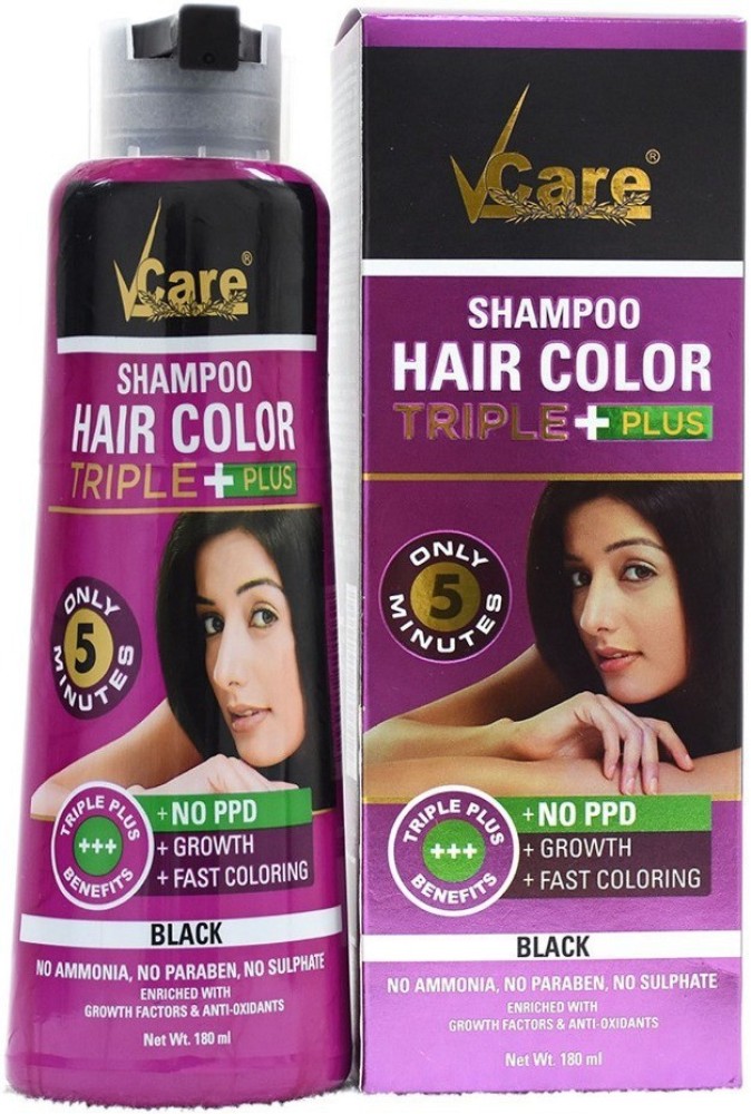 Vcare Hair color triple plus shampoo , black - Price in India, Buy Vcare  Hair color triple plus shampoo , black Online In India, Reviews, Ratings &  Features 