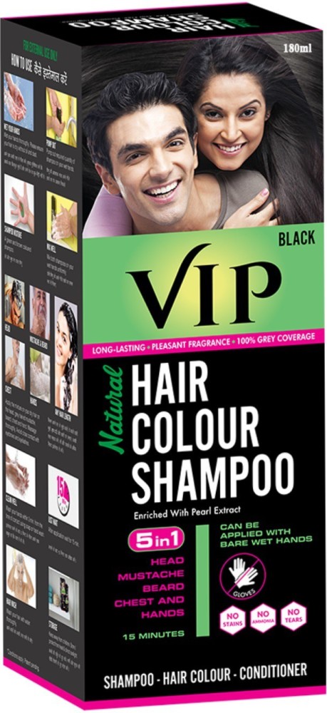 Vip hair colour shampoo review and demo  How to apply Easy hair dye   YouTube